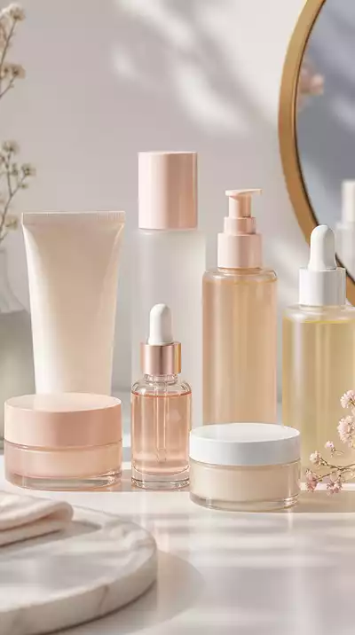 Assortment of high-quality Asian skincare products on a clean vanity
